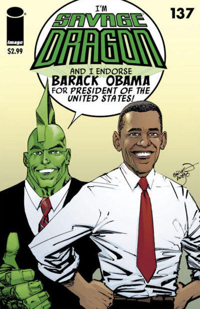 Cover for Savage Dragon (Image, 1993 series) #137 [Barack Obama Cover]