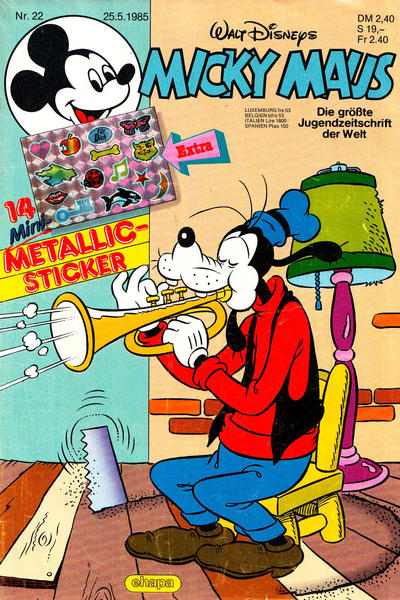 Cover for Micky Maus (Egmont Ehapa, 1951 series) #22/1985