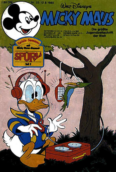 Cover for Micky Maus (Egmont Ehapa, 1951 series) #33/1980