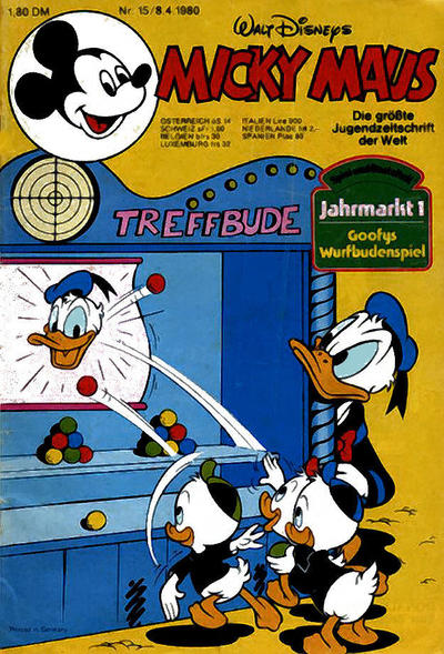 Cover for Micky Maus (Egmont Ehapa, 1951 series) #15/1980