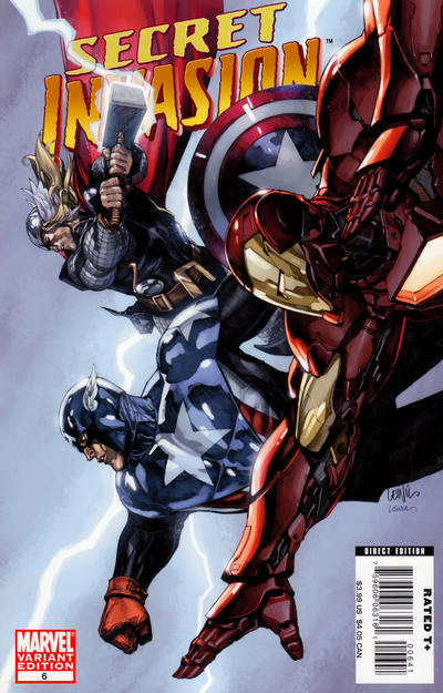 Cover for Secret Invasion (Marvel, 2008 series) #6 [Variant Edition - Leinil Francis Yu Cover]
