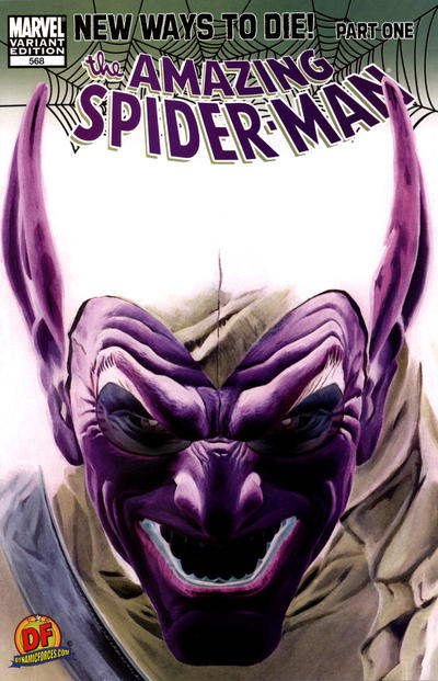 Cover for The Amazing Spider-Man (Marvel, 1999 series) #568 [Variant Edition - Dynamic Forces Exclusive - Alex Ross Negative Cover]