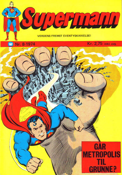 Cover for Supermann (Illustrerte Klassikere / Williams Forlag, 1969 series) #8/1974