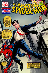 Cover Thumbnail for The Amazing Spider-Man (Marvel, 1999 series) #573 [Variant Edition - Stephen Colbert '08 - Joe Quesada Cover]