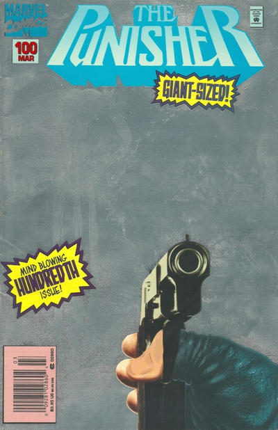 Cover for The Punisher (Marvel, 1987 series) #100 [Newsstand - Foil-Enhanced Cover]