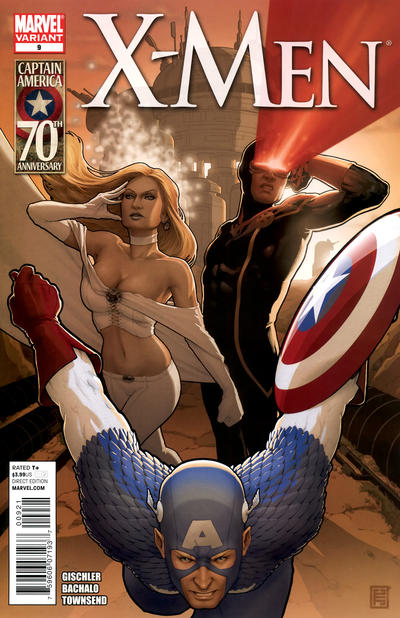 Cover for X-Men (Marvel, 2010 series) #9 [Variant Edition - Captain America]