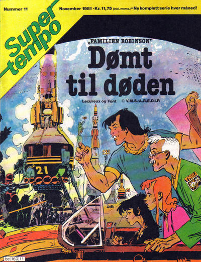 Cover for Supertempo (Hjemmet / Egmont, 1979 series) #11/1981 - Familien Robinson - Dømt til døden