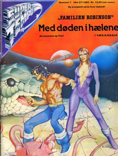 Cover for Supertempo (Hjemmet / Egmont, 1979 series) #7/1982 - Familien Robinson -  Med døden i hælene