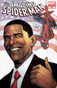 Cover Thumbnail for The Amazing Spider-Man (Marvel, 1999 series) #583 [4th Printing Variant - Barack Obama - Phil Jimenez Cover]