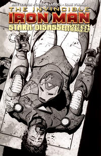 Cover for Invincible Iron Man (Marvel, 2008 series) #20 [Black-and-White Variant Edition]