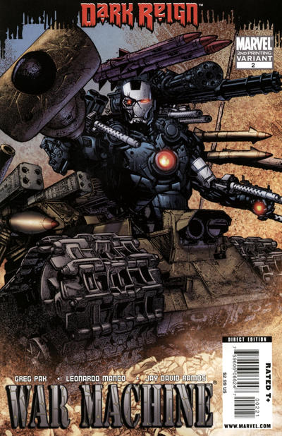 Cover for War Machine (Marvel, 2009 series) #2 [Second Printing]