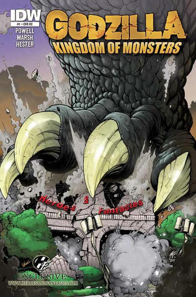 Cover for Godzilla: Kingdom of Monsters (IDW, 2011 series) #1 [Heroes & Fantasies Cover]