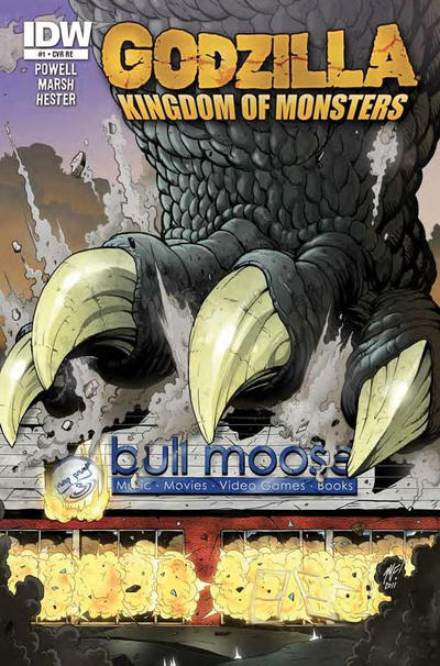 Cover for Godzilla: Kingdom of Monsters (IDW, 2011 series) #1 [Bull Moose Cover]