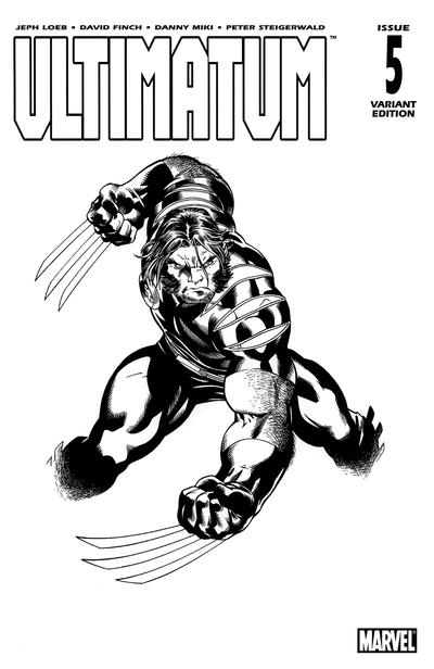 Cover for Ultimatum (Marvel, 2009 series) #5 [Variant Edition - Ed McGuinness Black-and-White]