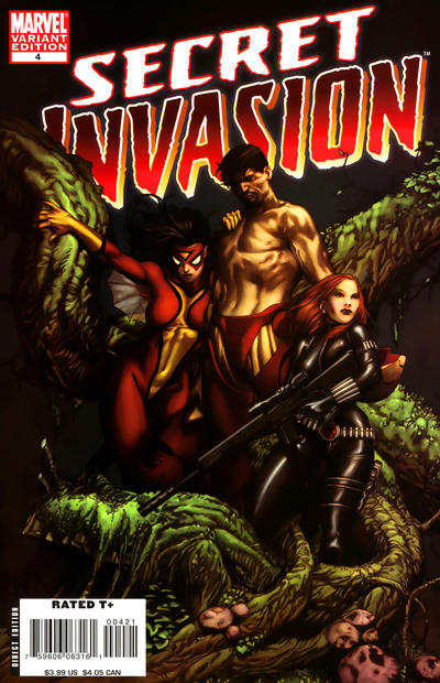 Cover for Secret Invasion (Marvel, 2008 series) #4 [Variant Edition -Steve McNiven Cover]