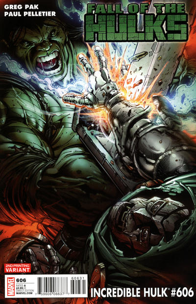 Cover for Incredible Hulk (Marvel, 2009 series) #606 [Second Printing]