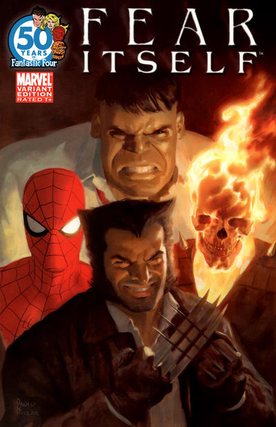 Cover for Fear Itself (Marvel, 2011 series) #1 [Variant Edition - 50 Years of Fantastic Four]