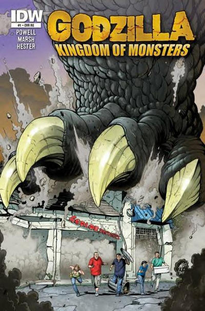Cover for Godzilla: Kingdom of Monsters (IDW, 2011 series) #1 [Second Printing:  4-Color Fantasies Cover]