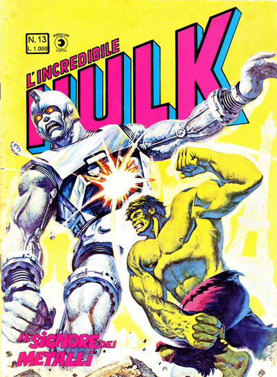 Cover for L'Incredibile Hulk (Editoriale Corno, 1980 series) #13