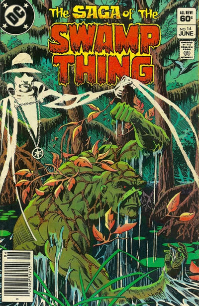 Cover for The Saga of Swamp Thing (DC, 1982 series) #14 [Newsstand]
