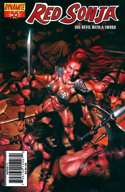 Cover for Red Sonja (Dynamite Entertainment, 2005 series) #55 [Cover A Patrick Berkenkotter]