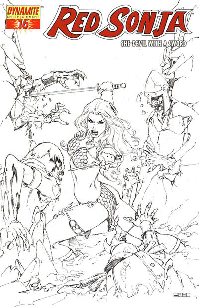Cover for Red Sonja (Dynamite Entertainment, 2005 series) #16 [Mel Rubi Retailer Incentive Sketch Cover]