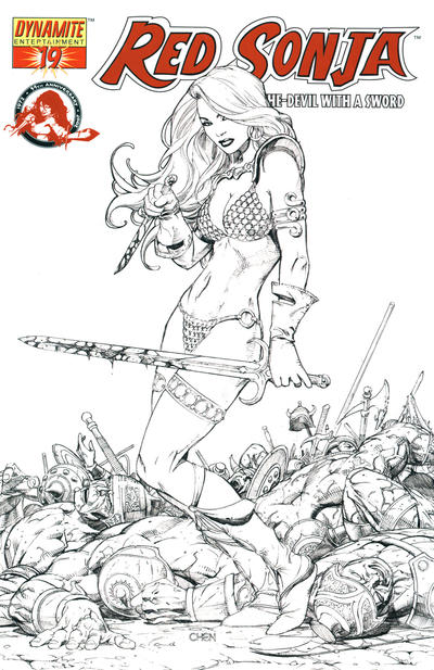 Cover for Red Sonja (Dynamite Entertainment, 2005 series) #19 [Sean Chen Retailer Incentive Sketch Cover]