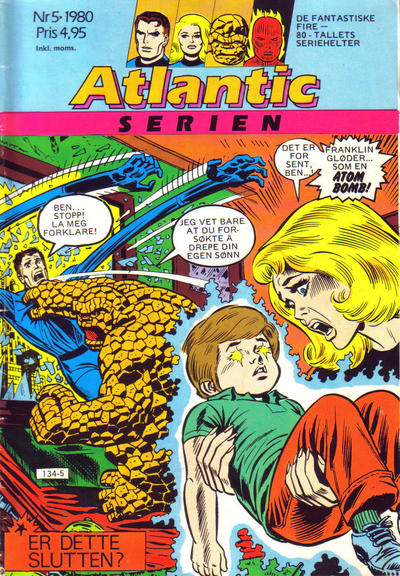 Cover for Atlantic-serien [Fantastiske Fire] (Atlantic Forlag, 1978 series) #5/1980