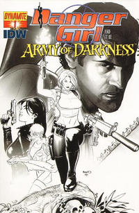 Cover for Danger Girl and the Army of Darkness (Dynamite Entertainment, 2011 series) #1 [Paul Renaud Black & White Retailer Incentive Cover]