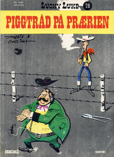Cover for Lucky Luke (Semic, 1977 series) #28 - Piggtråd på prærien [1. opplag]