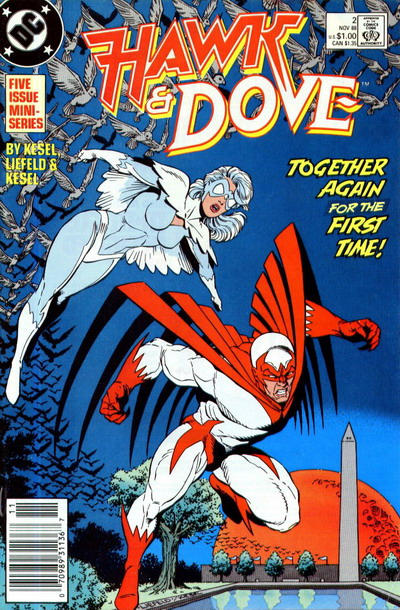 Cover for Hawk and Dove (DC, 1988 series) #2 [Newsstand]