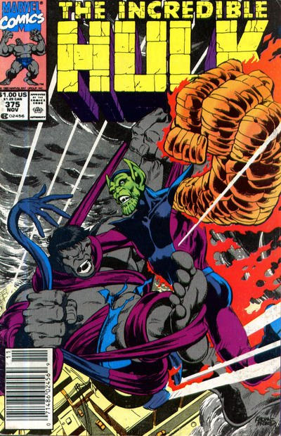 Cover for The Incredible Hulk (Marvel, 1968 series) #375 [Newsstand]