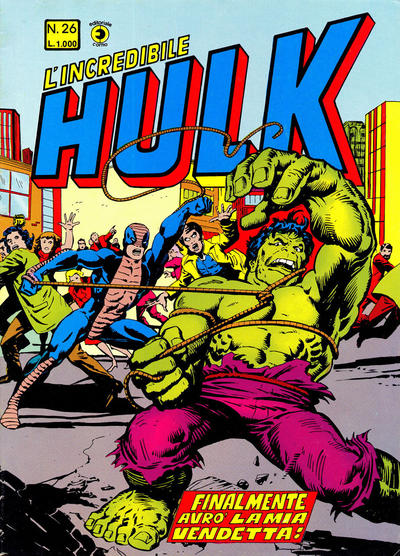 Cover for L'Incredibile Hulk (Editoriale Corno, 1980 series) #26