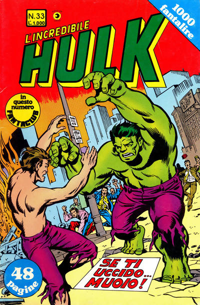 Cover for L'Incredibile Hulk (Editoriale Corno, 1980 series) #33