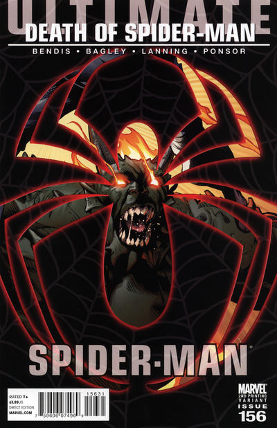 Cover for Ultimate Spider-Man (Marvel, 2009 series) #156 [2nd Printing Variant Cover]