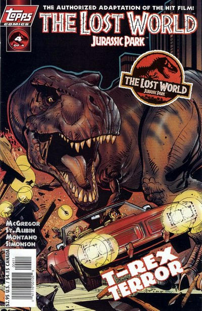 Cover for The Lost World: Jurassic Park (Topps, 1997 series) #4 [Art Cover]