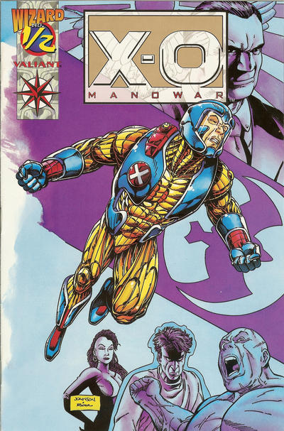 Cover for Wizard Presents: X-O Manowar (Valiant; Wizard, 1994 series) #1/2 [Gold Logo]
