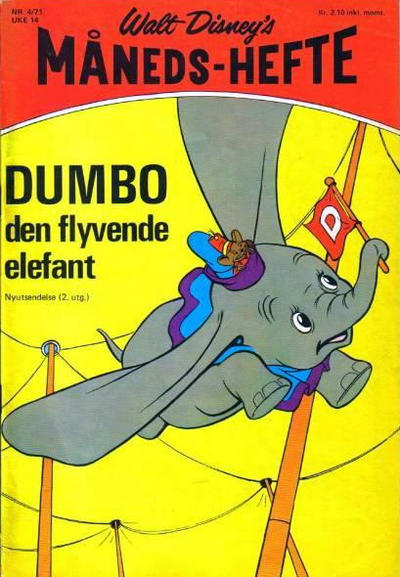 Cover for Walt Disney's månedshefte (Hjemmet / Egmont, 1967 series) #4/1971