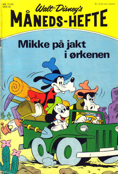 Cover for Walt Disney's månedshefte (Hjemmet / Egmont, 1967 series) #11/1974