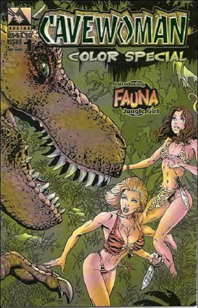 Cover for Cavewoman Color Special (Avatar Press, 1999 series) #1 [Green Foil]