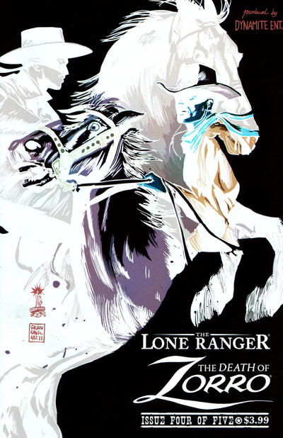 Cover for The Lone Ranger & Zorro: The Death of Zorro (Dynamite Entertainment, 2011 series) #4 [Negative Art Retailer Incentive Cover]