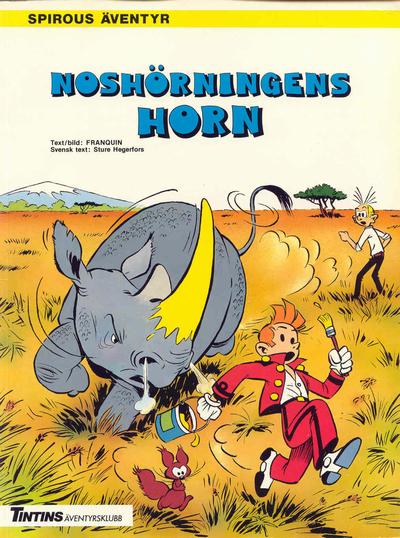 Cover for Spirous äventyr (Nordisk bok, 1984 series) #T-014 [4364] - Noshörningens horn