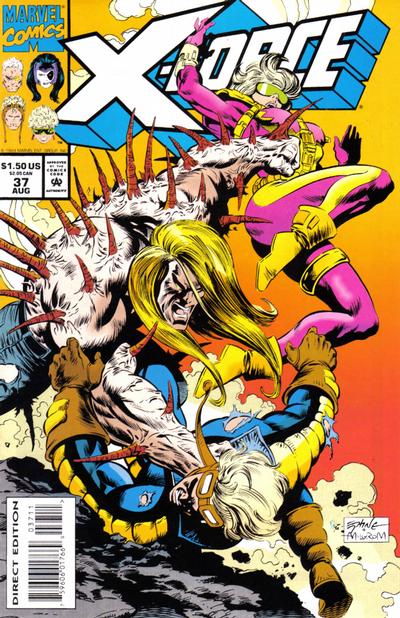 Cover for X-Force (Marvel, 1991 series) #37 [Direct Edition]
