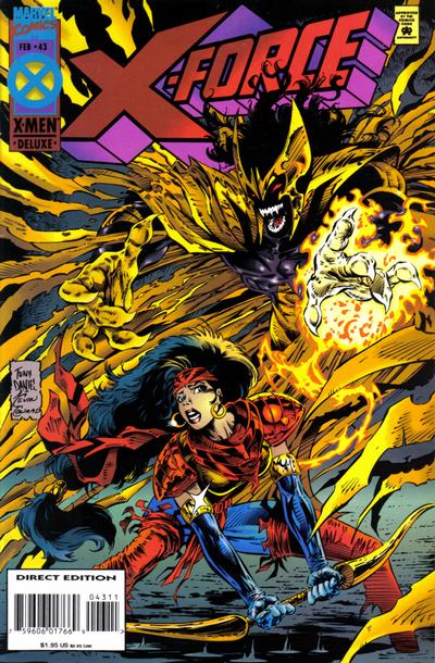 Cover for X-Force (Marvel, 1991 series) #43 [Deluxe Direct Edition]