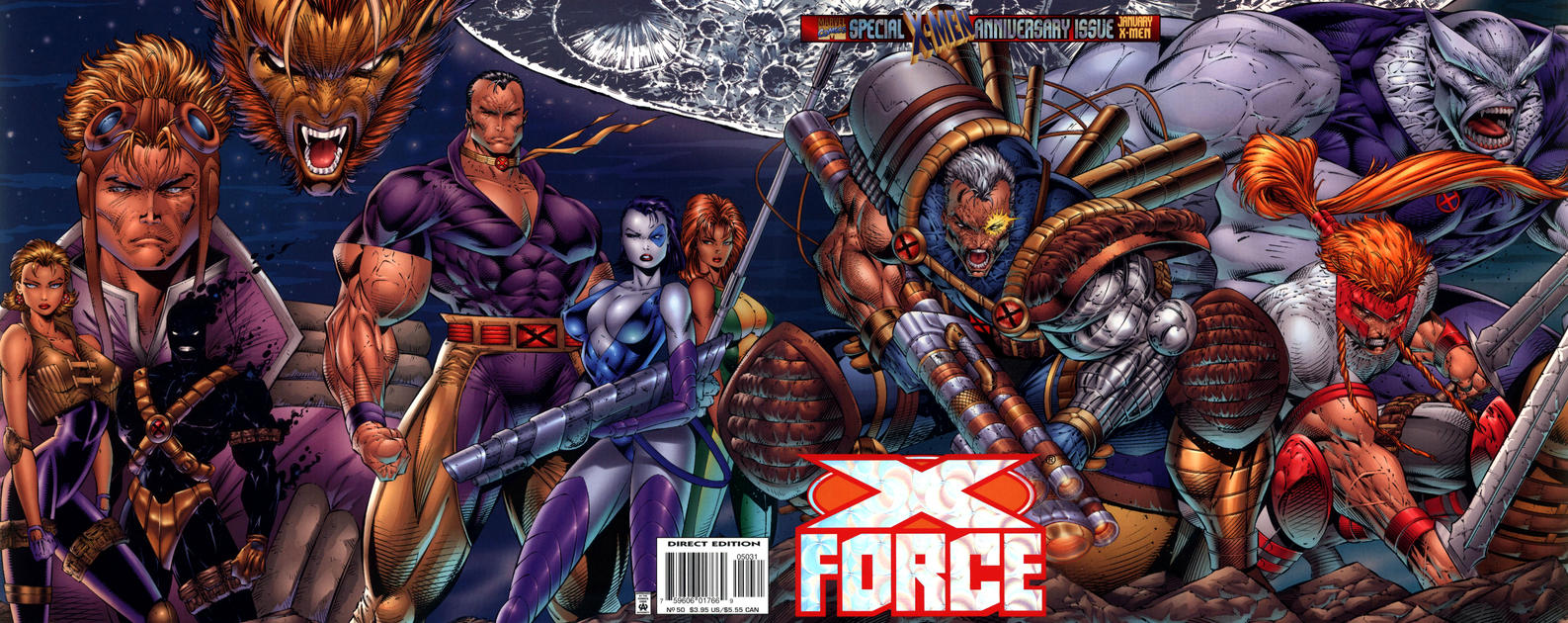 Cover for X-Force (Marvel, 1991 series) #50 [Liefeld Foil-Enhanced Cover]