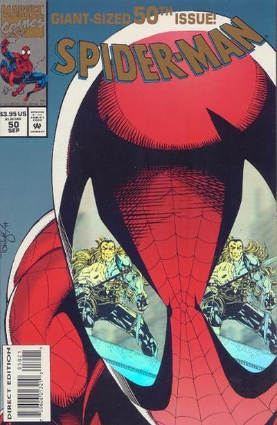 Cover for Spider-Man (Marvel, 1990 series) #50 [Direct Edition - Deluxe - Hologram]