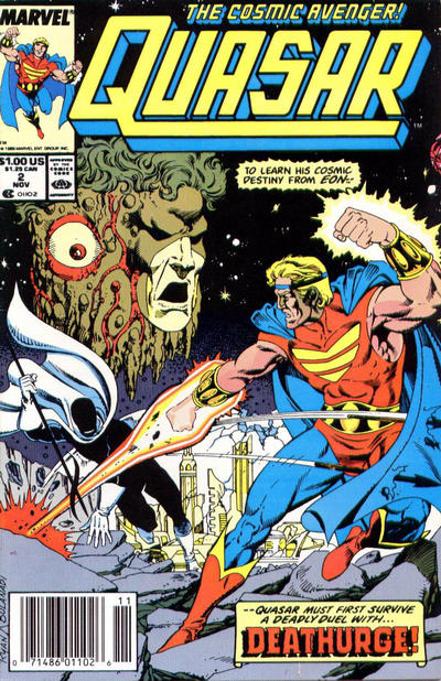 Cover for Quasar (Marvel, 1989 series) #2 [Newsstand]