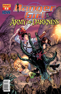 Cover for Danger Girl and the Army of Darkness (Dynamite Entertainment, 2011 series) #2 [Nick Bradshaw Cover]