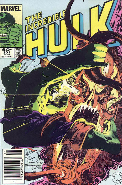 Cover for The Incredible Hulk (Marvel, 1968 series) #301 [Newsstand]