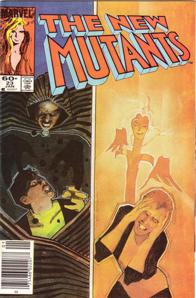 Cover for The New Mutants (Marvel, 1983 series) #23 [Newsstand]